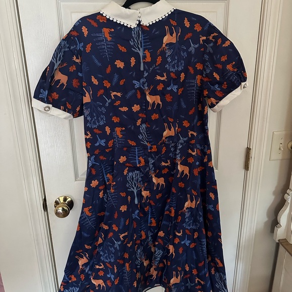 Collectif Dresses Collectif Peta Forest Friends Vintage Style Swing Dress New - Picture 6 of 6